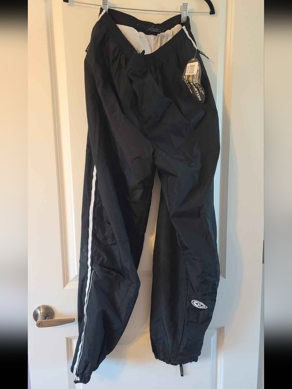 Easton Black Track Pants with White Side Stripe